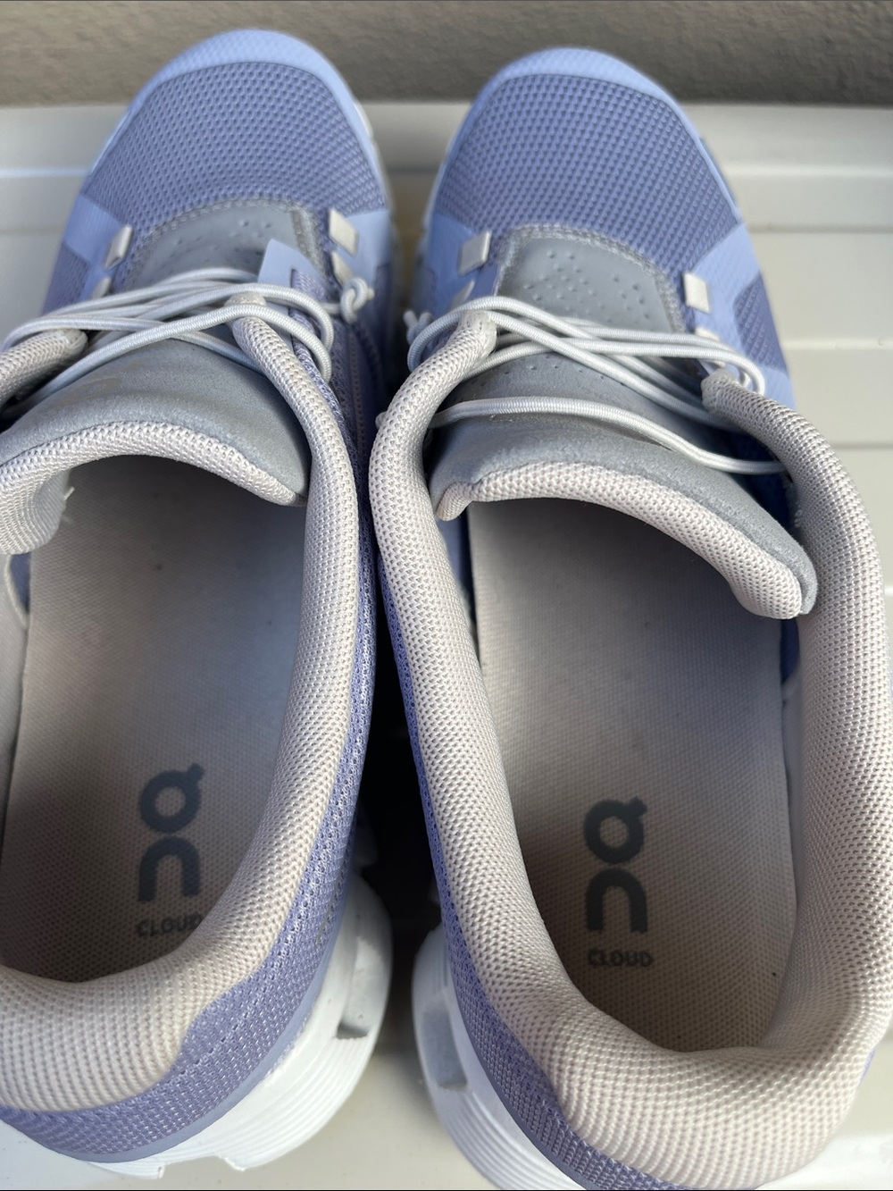 On Cloud 6 Women 7.5 light blue/Gray/White Lace-Up Mesh Athletic Sneakers - Picture 7 of 7